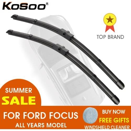 KOSOO For Ford Focus MK2 MK3 Hatchback Wagon Sedan Year From 2004 To 2017 Car Windscreen Wiper Blade Natural Rubber Accessories