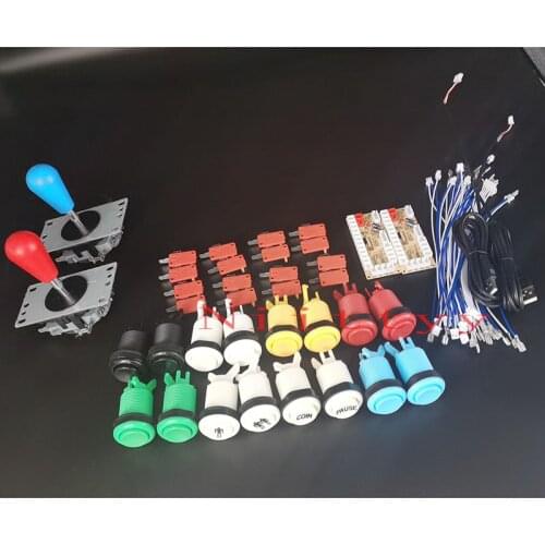 2 Players Arcade DIY Kit Zero Delay USB Encoder PC Rasberry PI American Style Happ Type Button Arcade Cabinet
