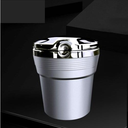 Car Accessories Portable LED Light Car Ashtray Universal Cigarette Cylinder Holder Car Styling 2021