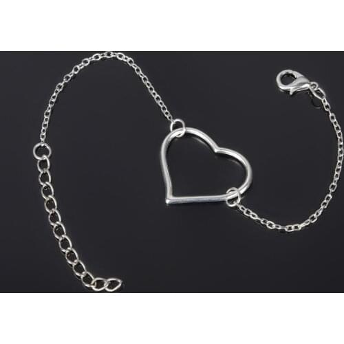 Fashion Simple Punk Silver Color Owl Love Metal Charms Bracelets Banquet Chain Lucky Bangle for Men Women Femme Wedding Jewelry