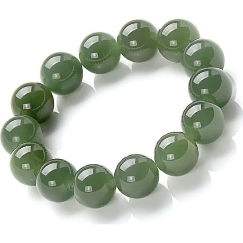 Natural Jade Bracelet Beads Jadite Bracelets Jade Jewelry Round Bangle for Men Women Charm Bracelet