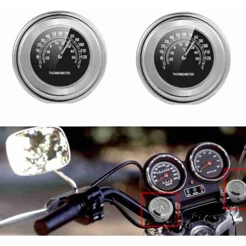 Black White Color Clock Temp Thermometer Gauge For 22-25mm Bicycle Handlebar Motorbike Modification Motorcycle L3I2