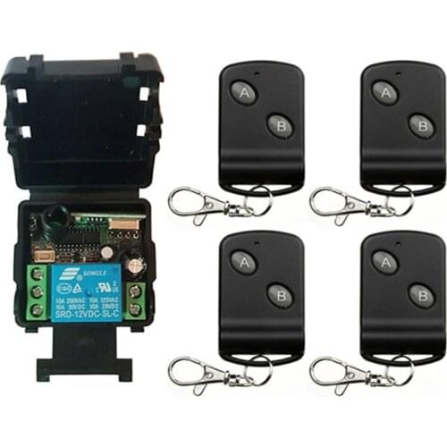 DC12V 24V 1CH 1CH 10A RF Wireless Remote Control Switch System transmitter&receiver relay Receiver Smart Home Switch shutters