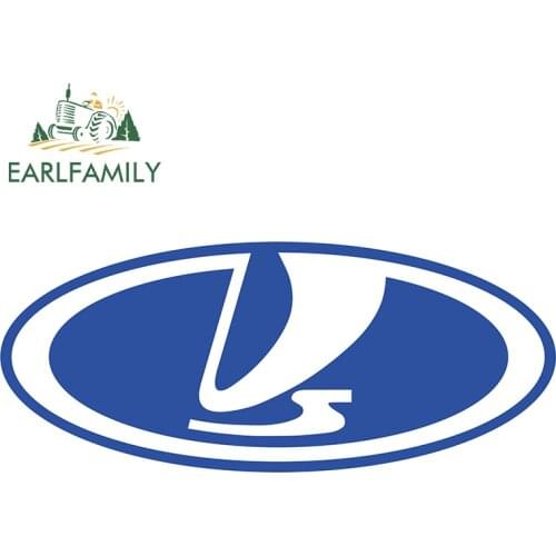 EARLFAMILY 13cm x 5.6cm for Lada Logo Vinyl Car Stickers Window Trunk Waterproof Decal Graphics Body for Car Camper Decoration