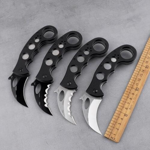 Karambit Eagle Claw Folding Scimitar D2 Steel Tactical Pocket Outdoor Camping Mountaineering Survival EDC Tool Hunting Knife