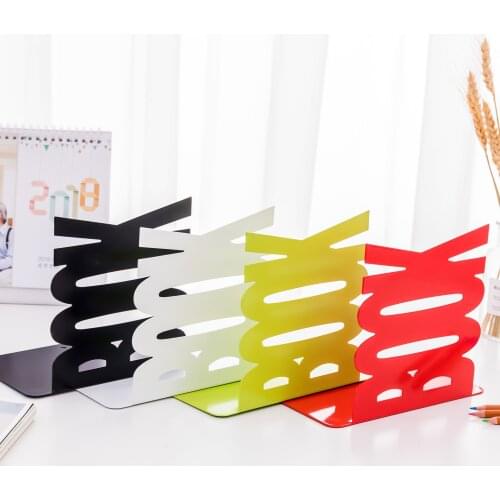 Creative Metal Desk Organizer Student Arrange Books Stand Stationary Office Desktop Organizer Reading Bookshelf 1 pair