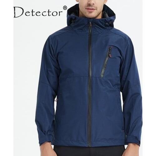 Detector Waterproof Windproof Hiking Jackets Men Outdoor Fishing Raincoat Camping Soft Shell Rain Tactical Jacket Windbreaker