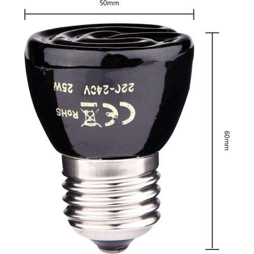 Heating Lamp for tortoise Lizard Spider Reptile Box Warmer Light Bulbs 2018 New 20W 50W 75W 100W E27 Far-Infrared Ceramic Pet