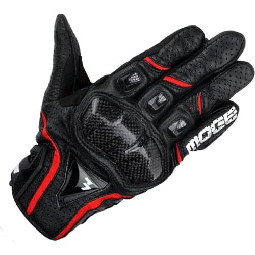 2018 Summer New Breathable Motocross Motorcycle Gloves sheepskin carbon fiber Motorbike Glove have 3 kinds of color size M L XL