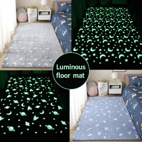 Luminous Bedside Mat Cartoon Carpet Non-slip Floor Mat Living Room Plush Area Rugs Thick Soft Kids Room Rug Home Blanket