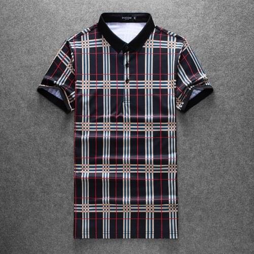 Mens Classic Plaid Style 2020 New Polo Shirts Great EU Designer Top Quality Short Sleeve Breathable Shirt 5XL E306