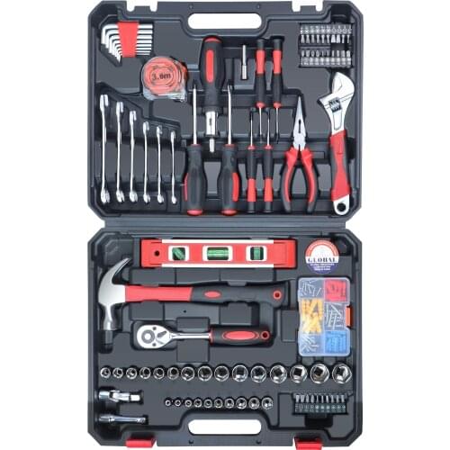 Home Tool Kit Set 146 Pieces Metric Household Hand Tools Auto Repair with Portable Toolbox for Homeowner