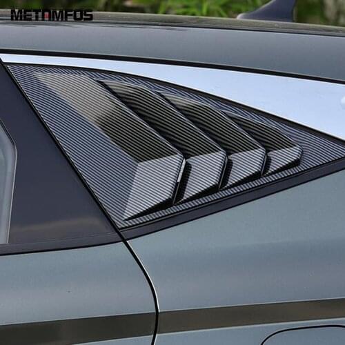 For Hyundai Tucson 2021 2022 Carbon Fiber Rear Window Louvers Spoiler Shutter Side Air Vent Outlet Cover Trim Car Accessories