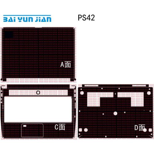 KH Laptop Sticker Decal Skin Carbon fiber Leather Cover Protector for MSI PS42 14"