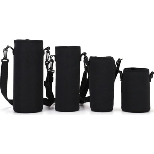 610-1500ML Water Bottle Cover Bag Pouch w/Strap Neoprene Water Pouch Holder Shoulder Strap Kettle Carrier Insulat Case