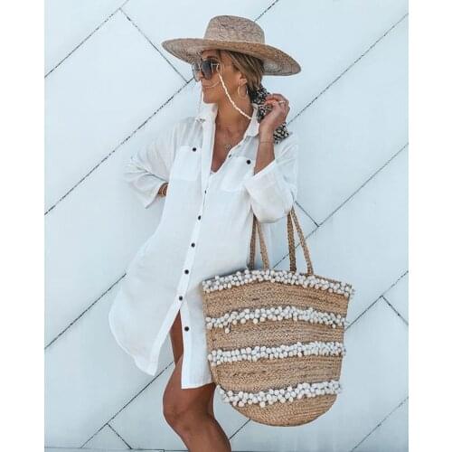 New Shirt Buckle Shirt Sun-resistant Beach Short Skirt Women Bikini Sunscreen Blouse