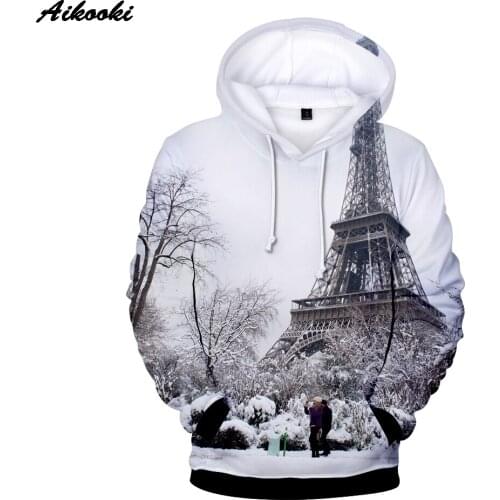 Sidno New Arrival Eiffel Tower 3D Hoodies Men/Women Fashion Casual Sweatshirt 3D Print Eiffel Tower Mens Hoodie Streetwear