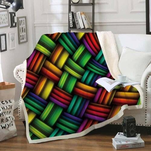 3D Weave Pattern Blanket Sherpa Blanket On Bed Fashion Fleece Blanket For Kids And Adult Luxury Home Textiles