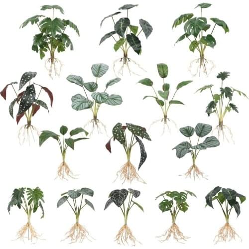 Artificial Plants Green Plants Fake Flowers Indoor Decoration Set Fake Plants Plant Wall Decoration Flowers