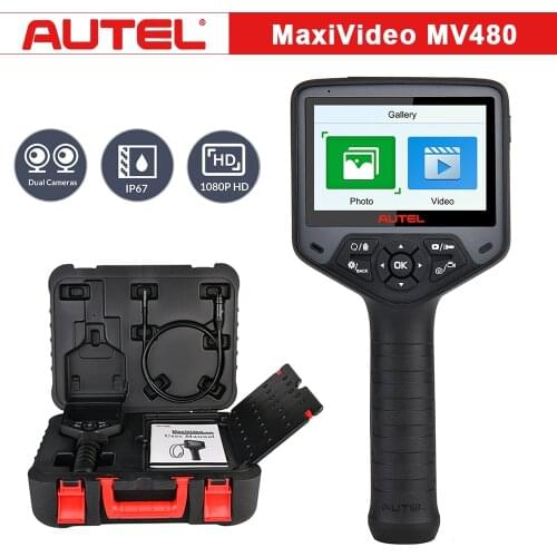 Autel MV480 2MP 1080P Inspection Camera Industrial Endoscope with Dual Cameras 10 Level Adjustable LEDs, 360°Rotation, 7 X Zoom