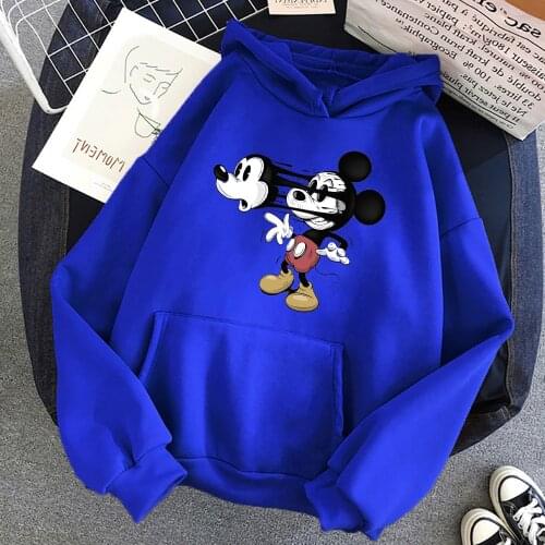 Disney Mickey Mouse Graphic Pullover Vintage Harajuku Sweatshirt Vogue Creative Mens Clothing Hip Hop Old School Mickey Hoodies