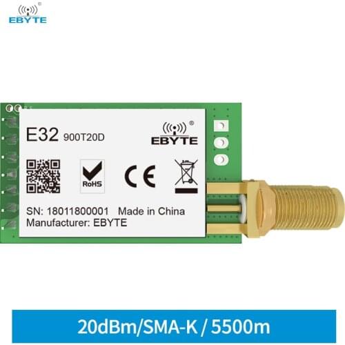 LoRa SX1276 868MHz 100mW Long Range IoT uhf Wireless Transceiver Transmitter Receiver Module SMA Antenna EBYTE E32-868T20D