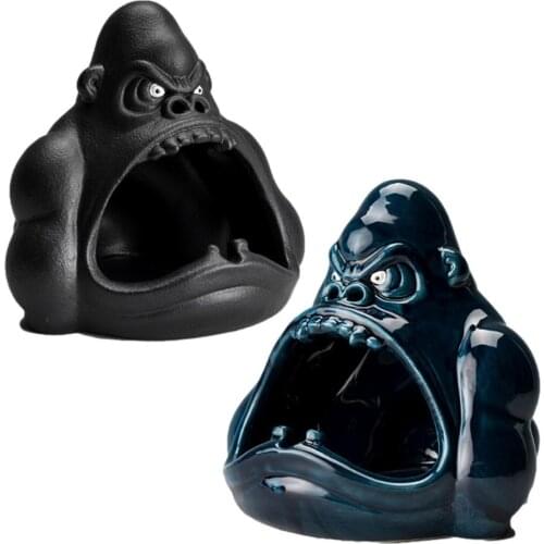 Tao Fan Cute Cartoon Small Animal Ashtray Orangutan Anti-fly Ash Ceramic Household Living Room Trend Car Big Ashtray