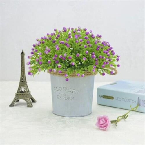 High Quality Artificial Decorations Fake flowers Gypsophila Eucalyptus With Green Leaves Rose Flores For Home Wedding Decoration