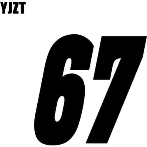 YJZT 12.6CM*12.5CM Interesting Number 67 Vinyl High-quality Car Sticker Decoration Decal Black/Silver C11-0838
