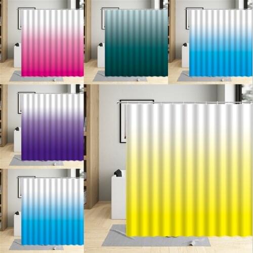 Shower Curtain Blue Purple Rose Red Green Bathroom Waterproof Gradient Color Design Fabric Bathtub Bath Curtains With 12 Hooks