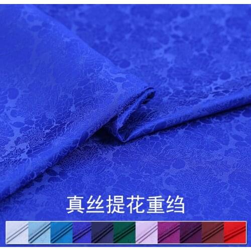 Jacquard heavy crepe silk fabric 114cm silk jacquard fabric jacquard dress sub-bed fabric wholesale silk cloth