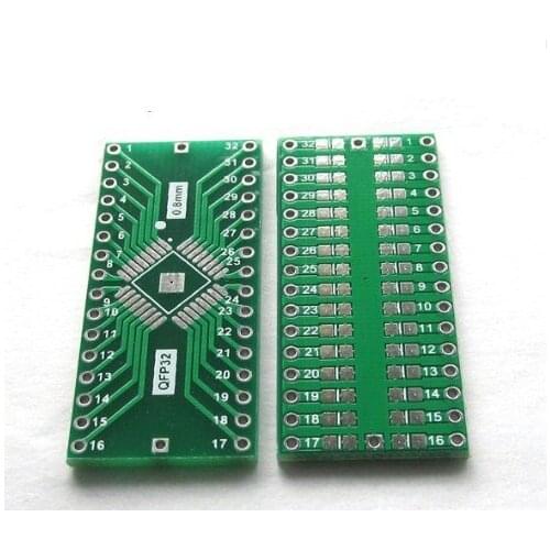 100PCS QFP32 turn DIP32 With Grounding Plate TQFP LQFP EQFP 0.8MM Pitch IC adapter Socket Adapter plate PCB