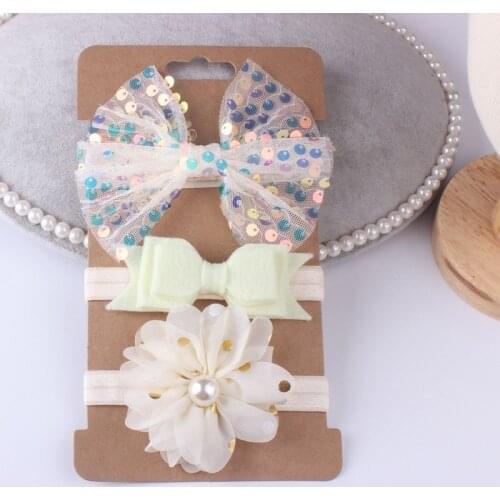 3PCS/lot Nylon Baby Headband Bow Hairwear for Newborn Baby Girl Headband Baby Hair Accessories for Children Kids
