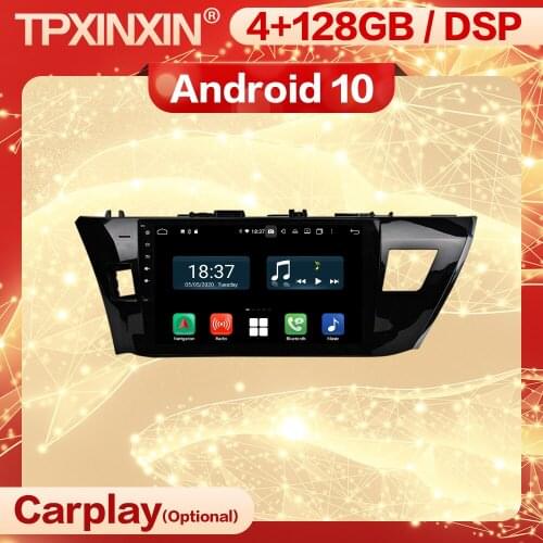 4+128G Carplay 2 Din Android Screen Multimedia Stereo Receiver For Toyota Corolla 2014 2015 BT Wifi Radio Audio Player Head Unit