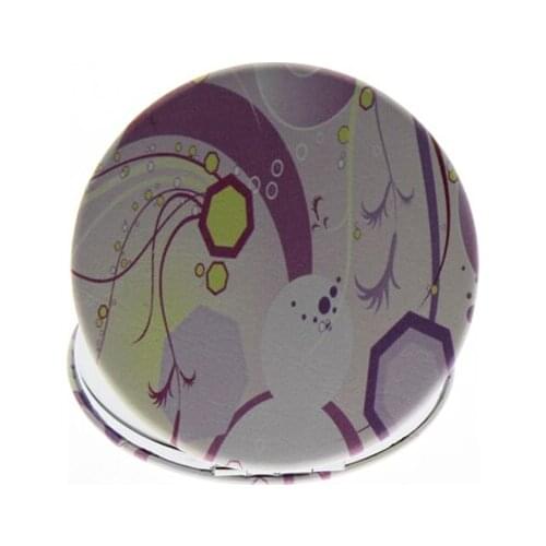 6cm Round Double Side Beautiful Portable Folding Cosmetic Compact Pocket Hand Vanity Makeup Mirror For Women Girl Child Kid Gift