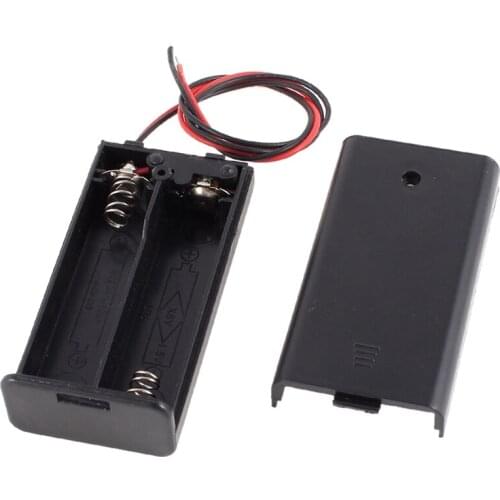 Promotion! 2 x AA 3V Battery Holder Case Box Slot Wired ON/OFF Switch w Cover
