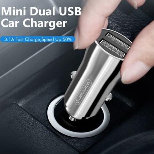 Jellico 12V Dual USB Car Charger 3.1A Fast Charging For Iphone Samsung Mini USB Auto Charging Car-Charger Accessories