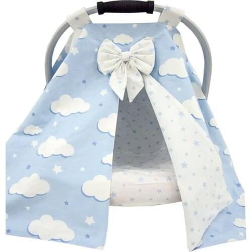 Jaju Baby Handmade, Blue Cloud Patterned Stroller Cover and Inner Sheet, Stroller Cover, Stroller, Stroller Sheet