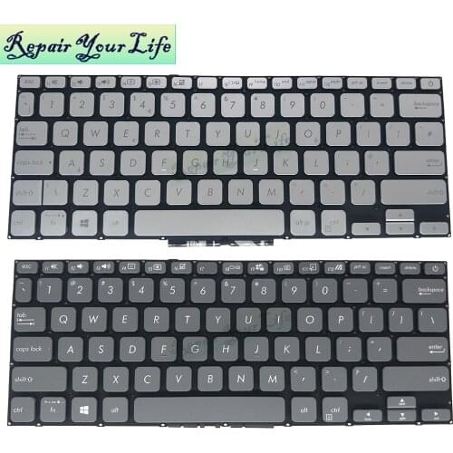 For ASUS Vivobook 14 2019 X409 Laptop Keyboard US English UK GB Black Silver No Frame 0KNB0-2106US00 2105US00 0KNB0-3108SP00