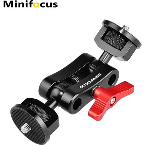 Double Ballhead Arm 360 Degree Rotation Magic Articulating Arm 1/4" Heavy Duty Friction Mount Bracket for Cmarea DSLR Monitor