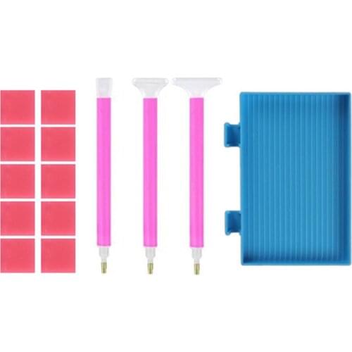 5D Diamond Painting Kits Anti-Slip Point Drilling Pen Holder Clay Tray Embroidery Storage Set Mosaic Tools Accessories