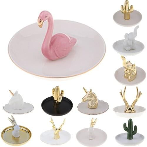 Novelty Ceramic Jewelry Organizer Tray Bracelet Necklace Ring Holder Dish Plate Home Shop Ornaments