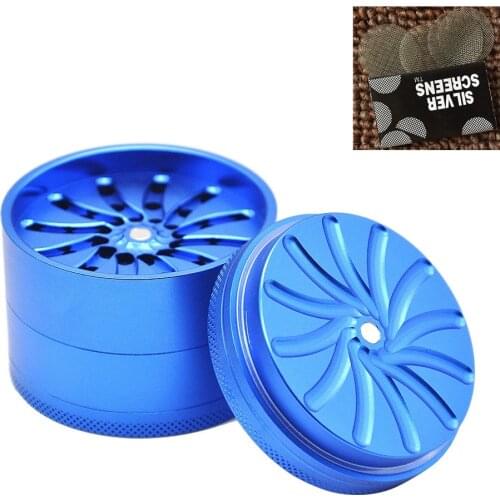 The New 4 Layers Groove grinding Aluminum Herb Grinder with Gift Box Spice pepper grinder grinder Tobacco accessories