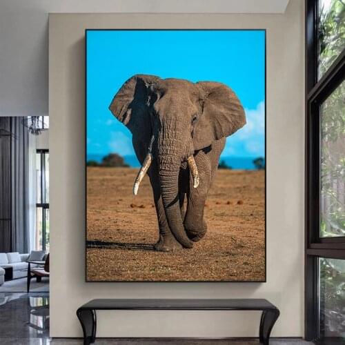 Natural scenery wildlife elephant Canvas Paintings Wall Art Pictures Posters and Prints Living Room Decor Home Decor Canvas Art