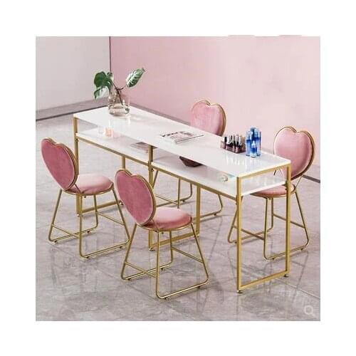 Simple modern manicure table and chair set single double manicure table special price economic manicure table gold