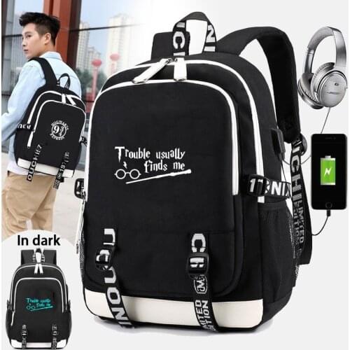 IMIDO Luminous Letter Backpack For Students Solid Usb Charging Boys Girls School Bag Large Capacity Fashion Shoulders Backpack