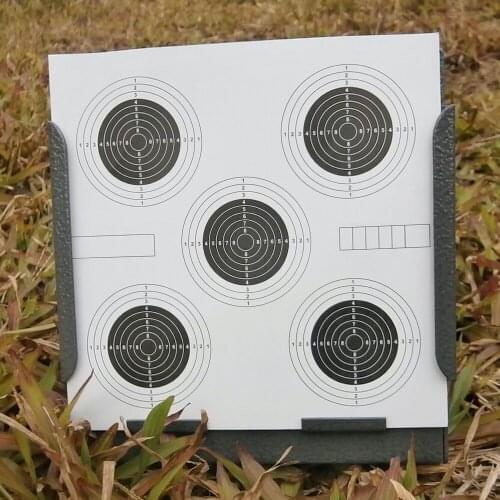 Grey Square Steel Pellet Trap+20 Pcs of Paper Targets(Five-eyes)-5.50"*5.50"