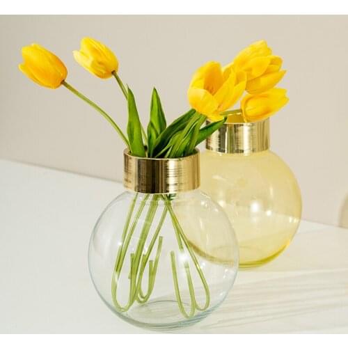 Nordic Glass Vase декор комнаты Colorful Transparent Hydroponics Household Living Room декор для дома Bottle Tabletop Ornaments