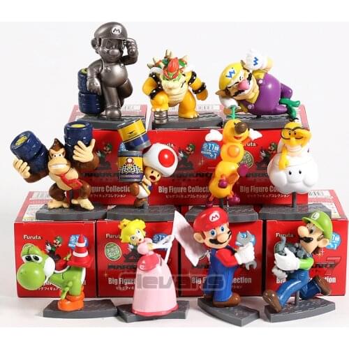 Super Mario Brothers Mario Luigi Peach Toad Yoshi Bowser Wario Donkey Kong PVC Figures Toys Dolls Gift 11pcs/set