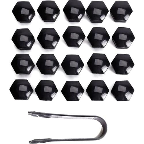 Universal Black 20 Pcs 17mm Car Wheel Screw Lug Bolt Nut Covers Caps + Tool For Golf MK4 Bora Passat Audi A4L/A5/A6/Q3/Q5/A8/TT